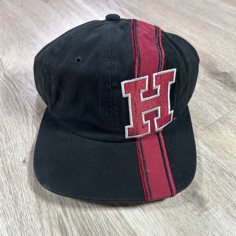VTG Starter Harvard Crimson Strapback Hat College Black Stripe Cap